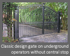 Automatic, Electric hinged gate - Classic design gate on underground operators without central stop