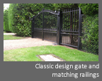 Automatic, Electric hinged gate - Classic design gate and matching railings