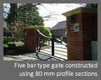 Automatic, Electric hinged gates - Five bar type gate constructed using 80 mm profile sections